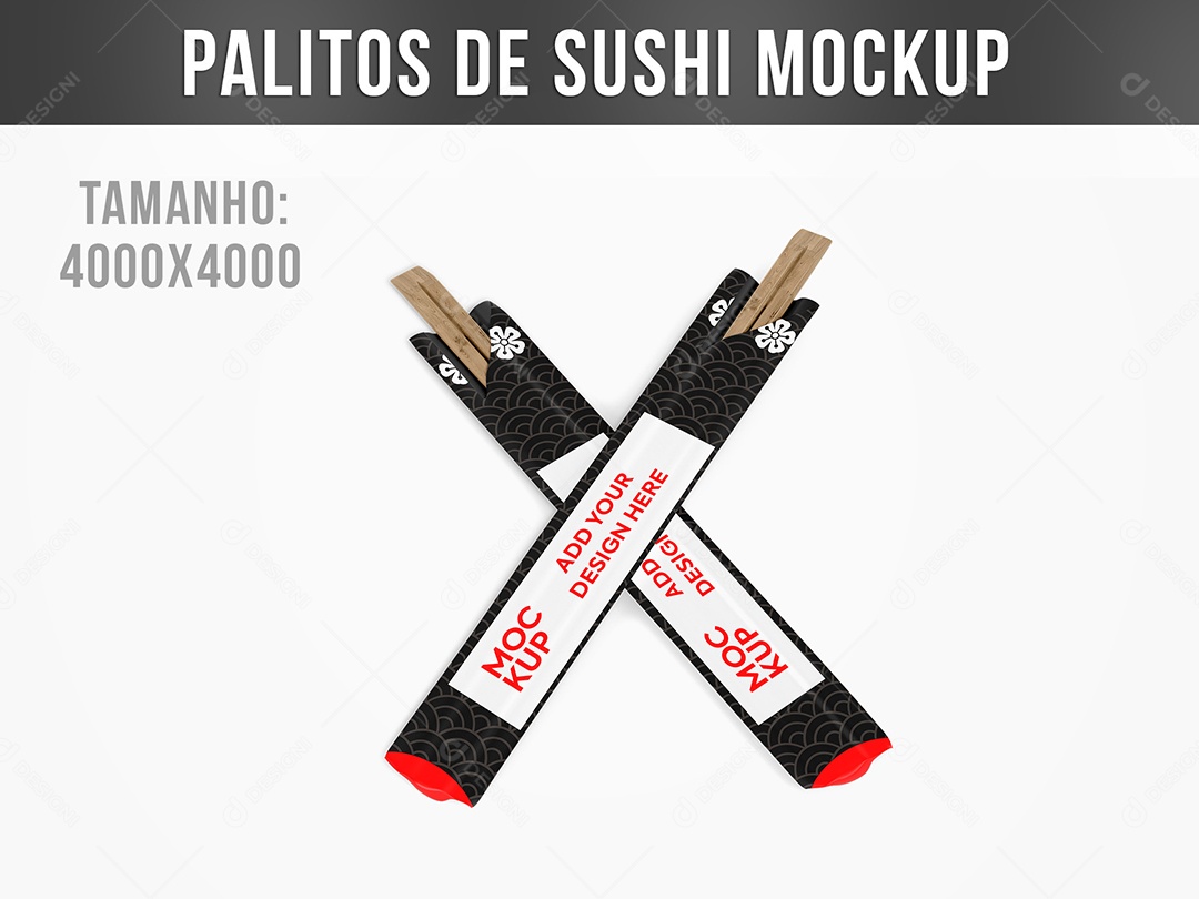 Palitos de Sushi Mockup PSD Editável