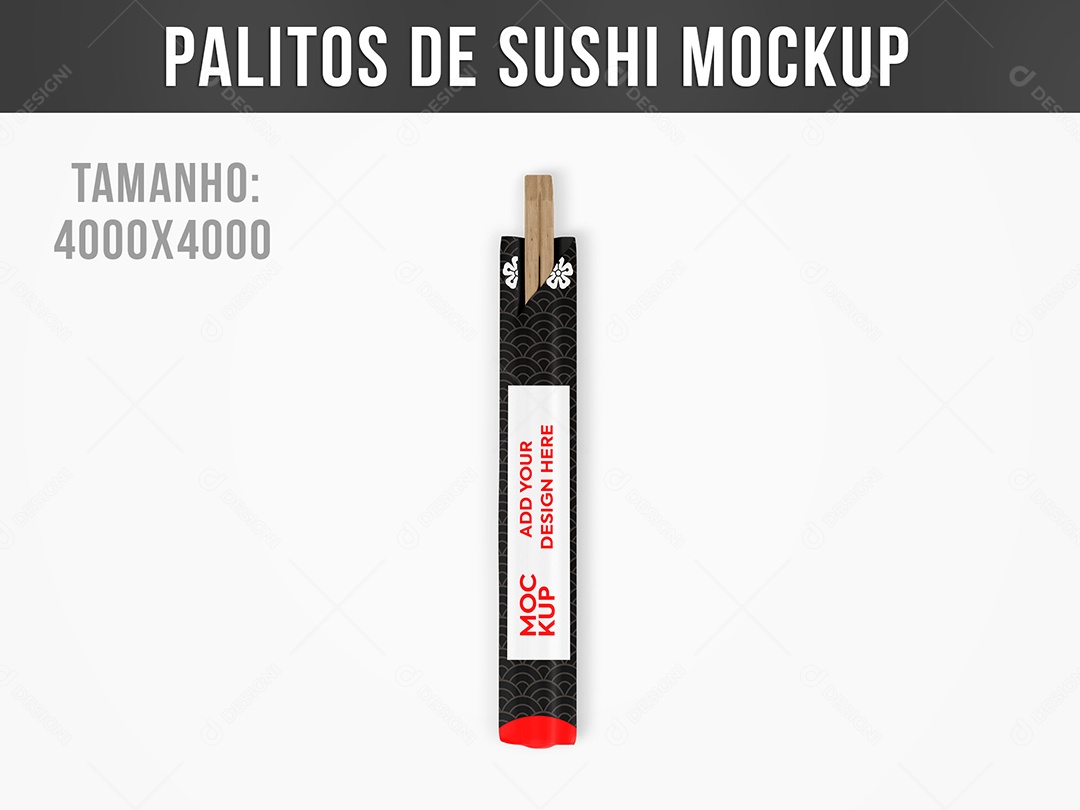Palitos de Sushi Mockup PSD Editável