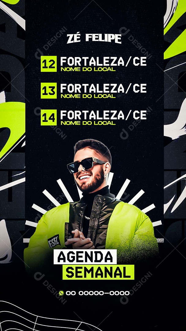 Story Flyer Agenda Semanal Próximos Shows Social Media PSD Editável