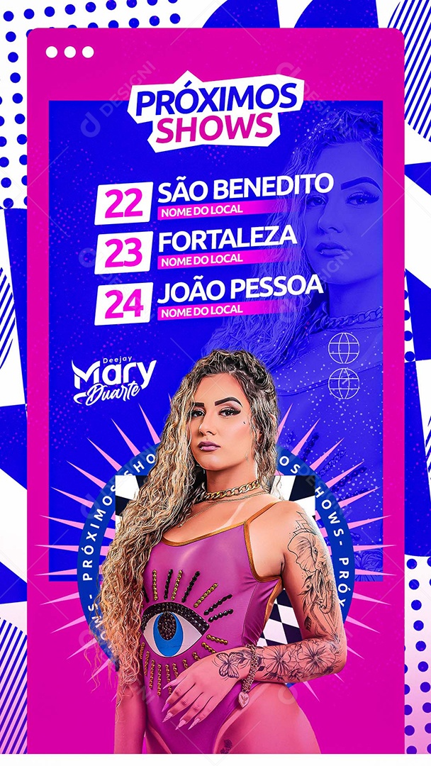 Story Flyer Próximos Shows Agenda Social Media PSD Editável