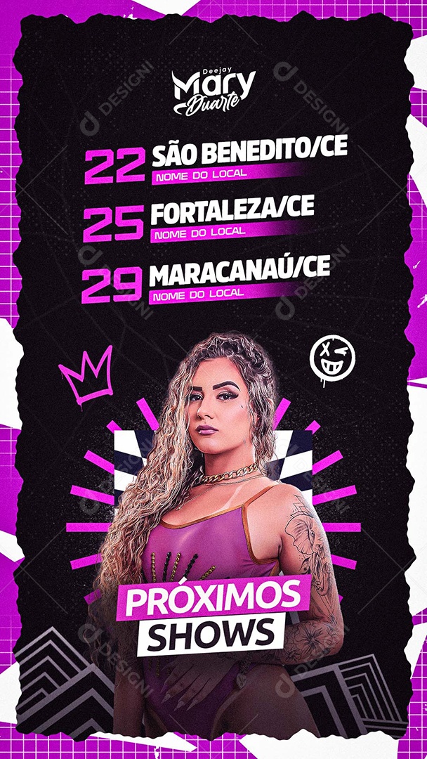 Story Flyer Próximos Shows Agenda Social Media PSD Editável