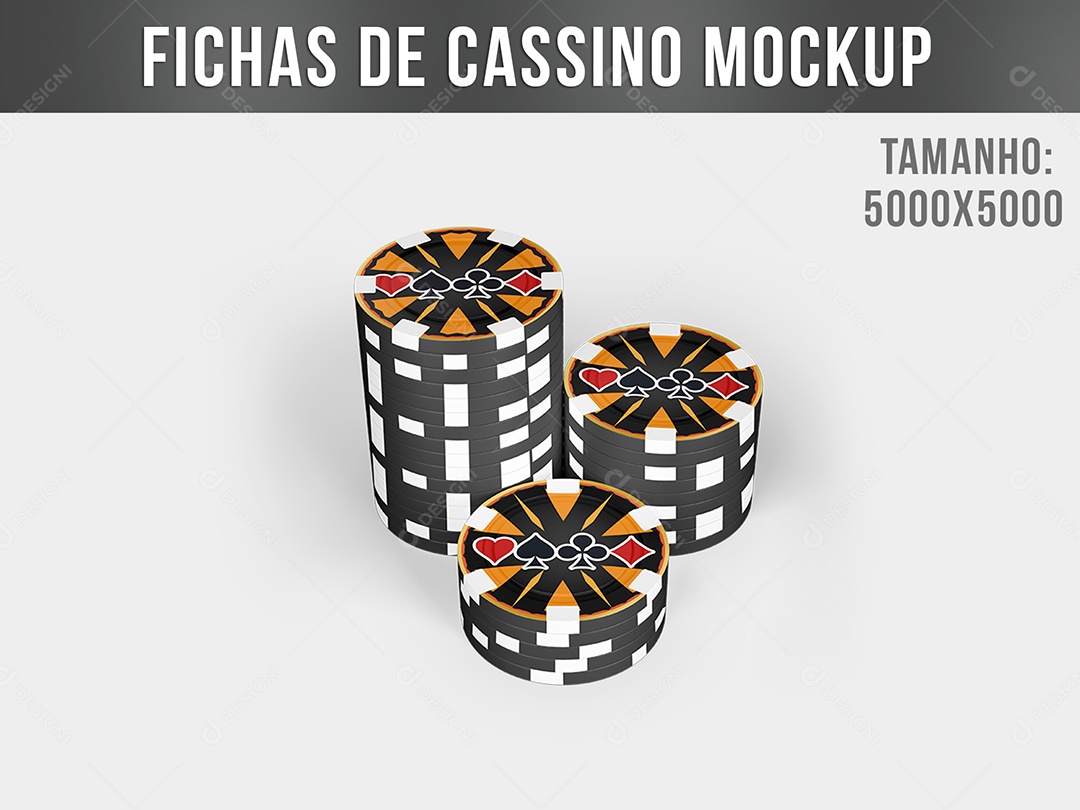 Fichas de Cassino Mockup PSD Editável