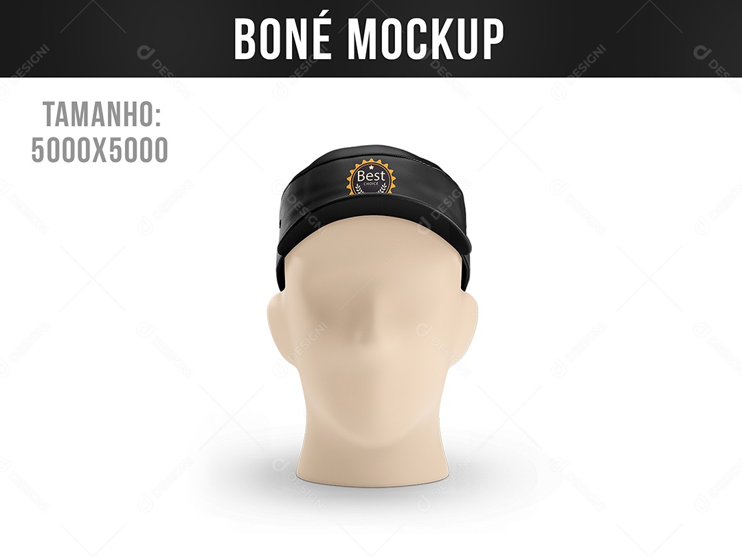 Mockup De Boné Preto PSD Editável