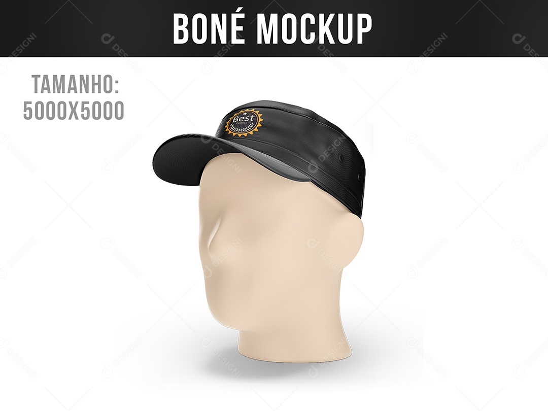 Mockup De Boné Preto PSD Editável