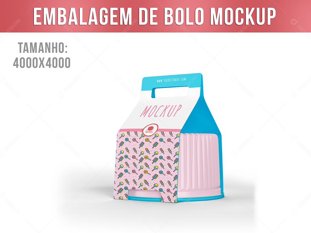 Mockup Embalagem de Bolo PSD Editável
