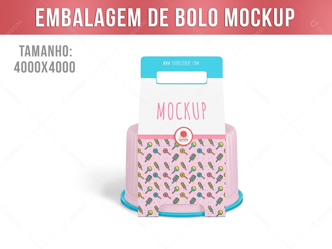 Mockup Embalagem de Bolo PSD Editável