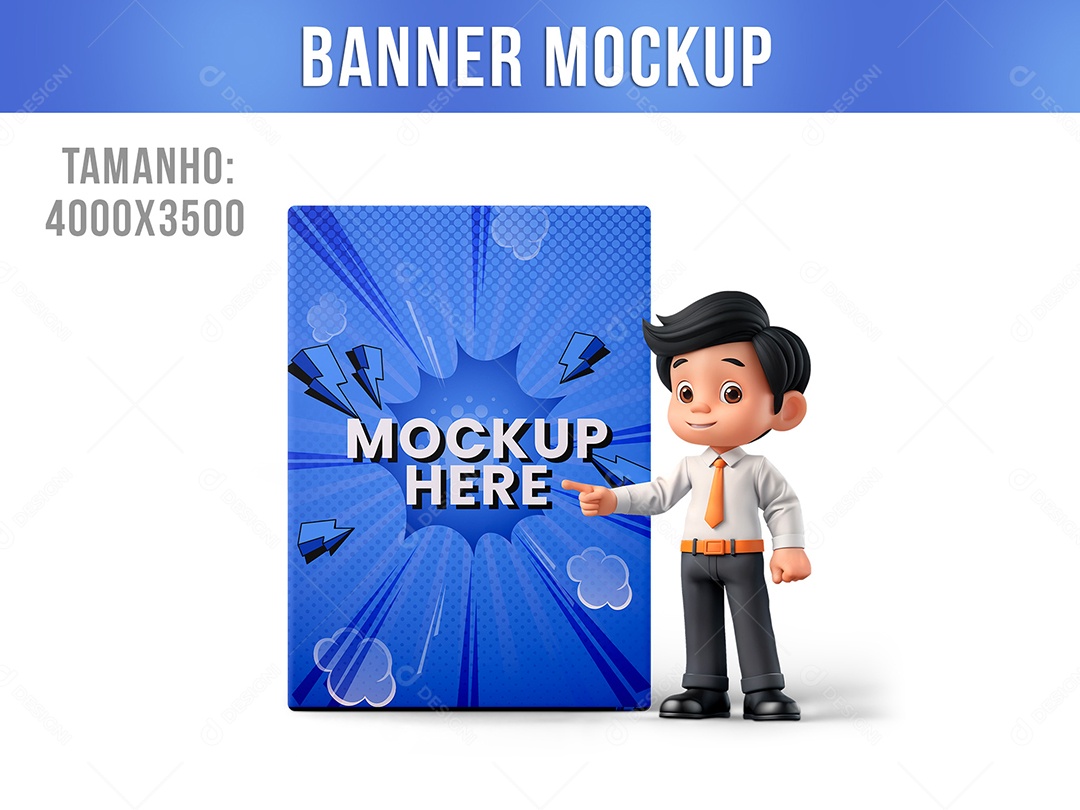 Banner Frente Mockup PSD Editável