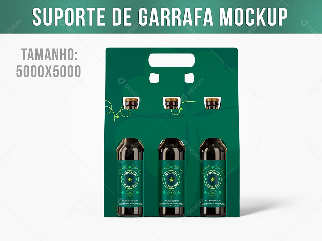 Suporte de Garrafa Mockup PSD Editável