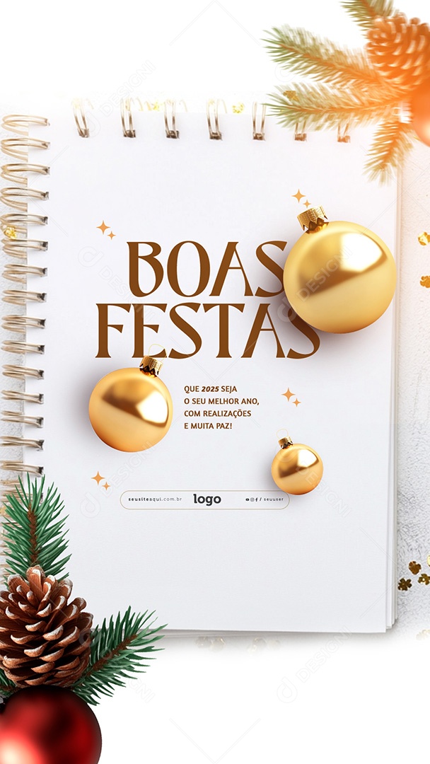 Story Feliz Natal Boas Festa Social Media PSD Editável