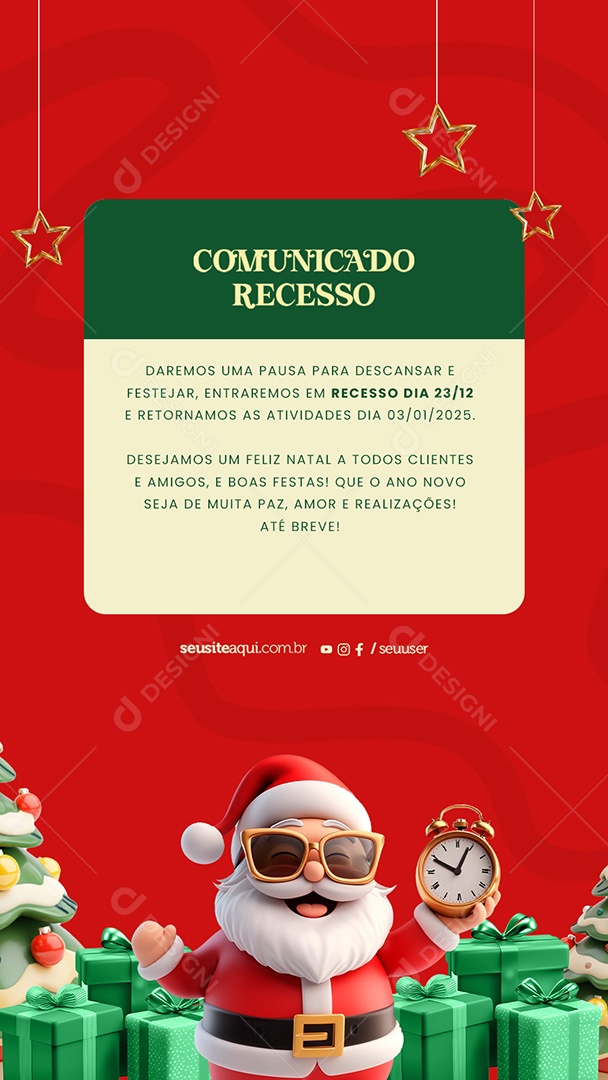 Story Notice of Christmas and New Year Social Media PSD Editable