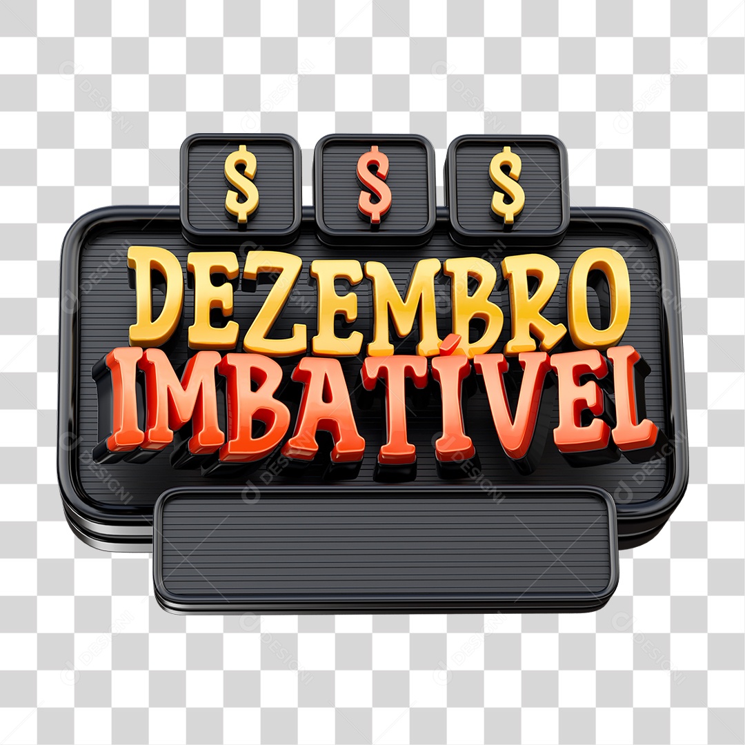 Selo 3D Dezembro Imbatível PNG Transparente