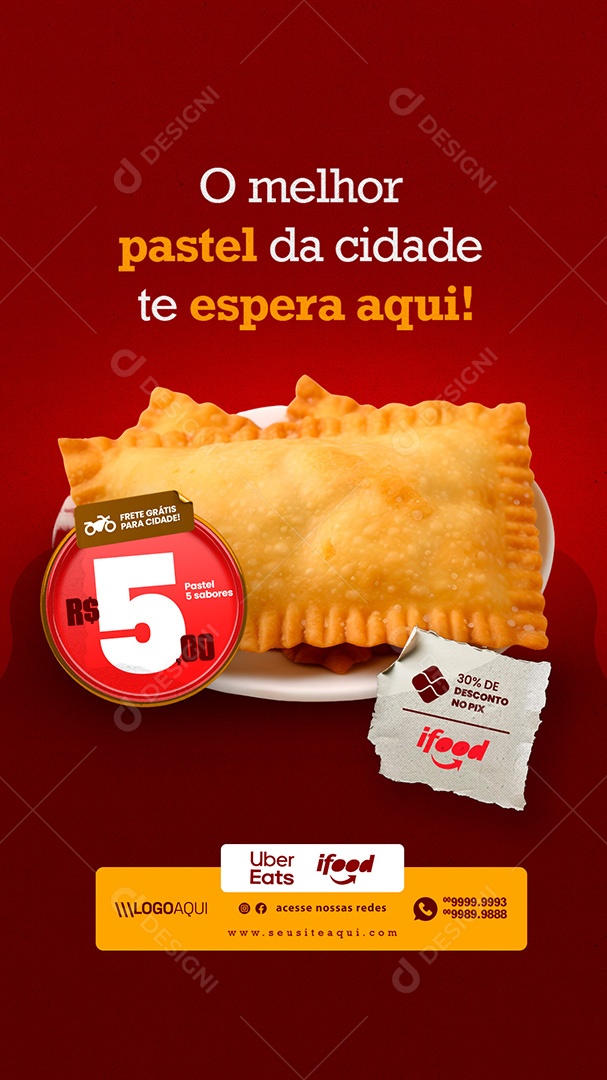 Story Pastelaria O Melhor Pastel da Cidade Social Media PSD Editável