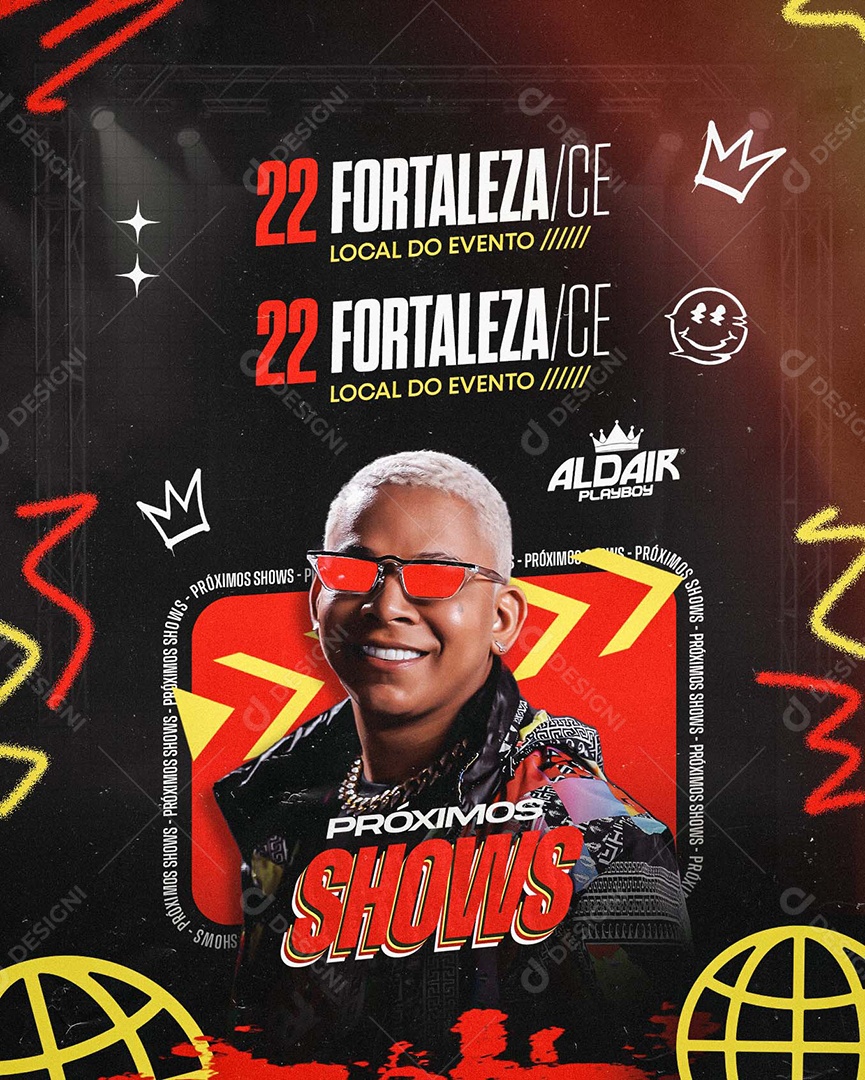 Flyer Próximos Shows Agenda Aldair Social Media PSD Editável