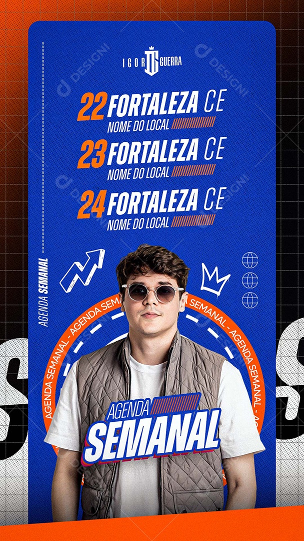 Story Flyer Próximos Shows Agenda Semanal Social Media PSD Editável