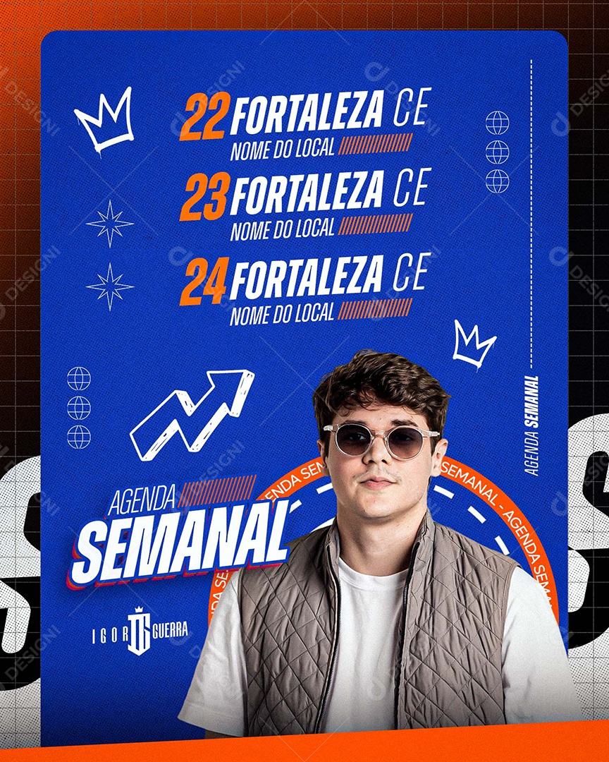 Flyer Próximos Shows Agenda Semanal Social Media PSD Editável