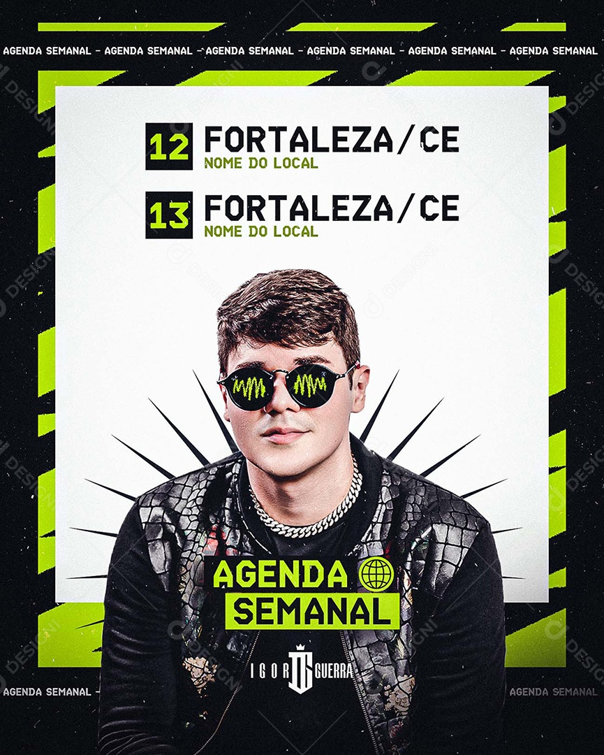 Flyer Próximos Shows Agenda Semanal Social Media PSD Editável