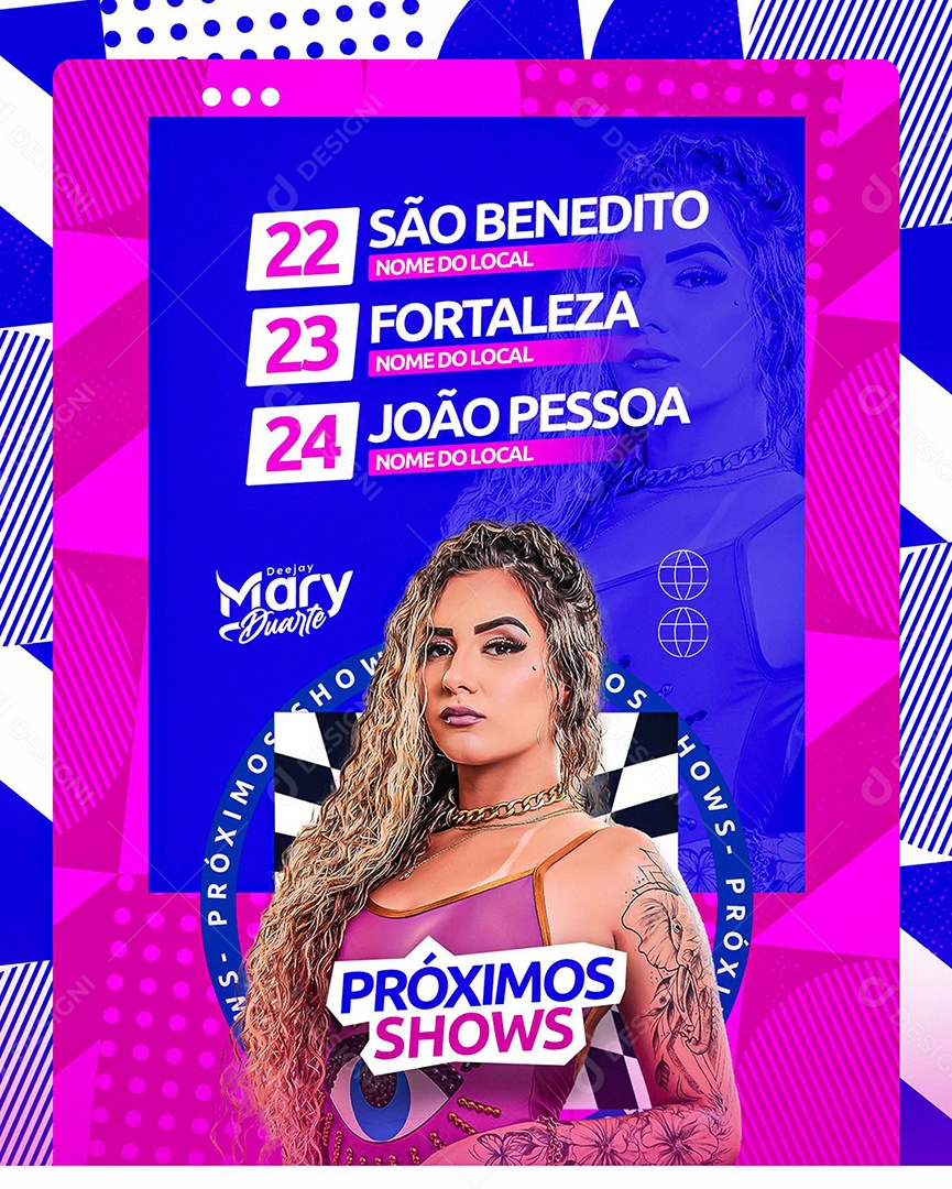 Flyer Próximos Shows Agenda Social Media PSD Editável