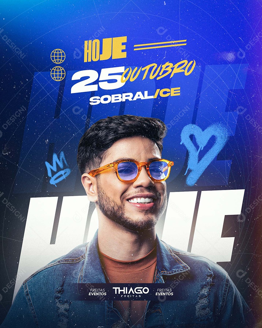 Flyer Show Thiago Freitas Agenda Social Media PSD Editável