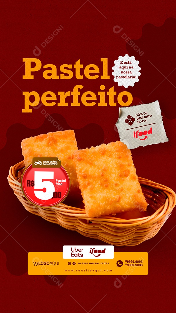 Story Pastelaria Pastel Perfeito Social Media PSD Editável