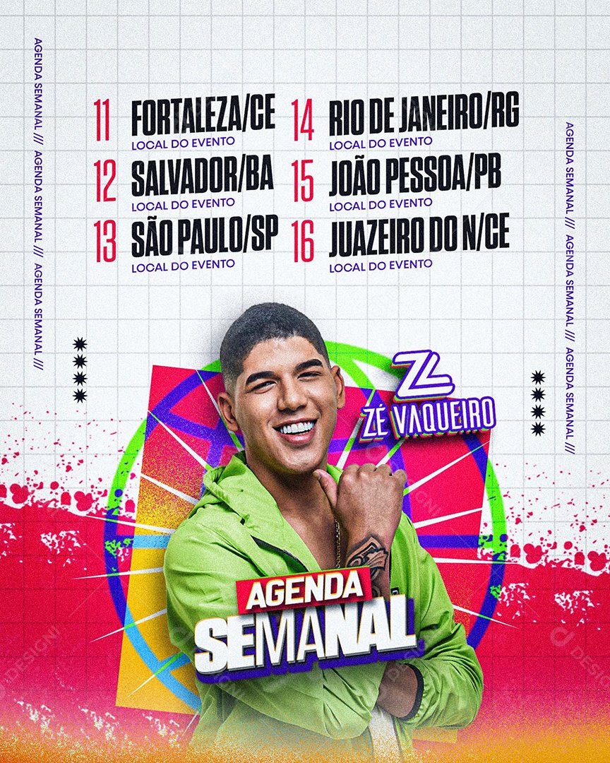 Flyer Agenda Zé Vaqueiro Social Media PSD Editável