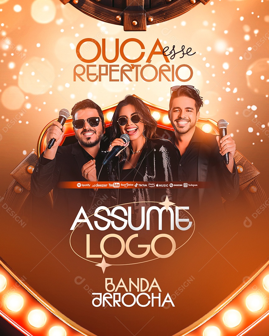 Flyer Ouça Esse Repertório Assume Logo Social Media PSD Editável