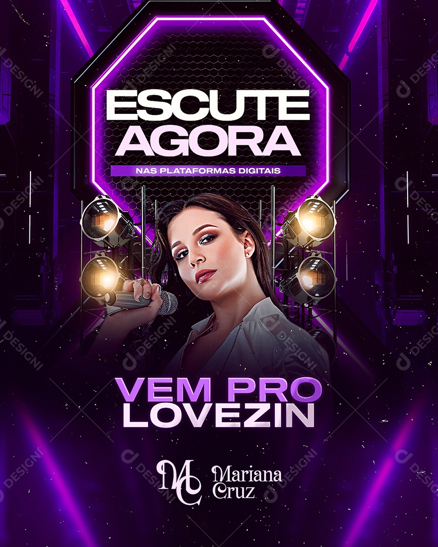 Flyer Escute Agora Vem Pro Lovezin Social Media PSD Editável