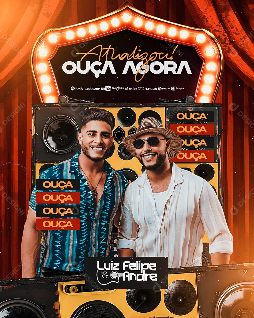 Flyer Atualizou Ouça Agora Social Media PSD Editável