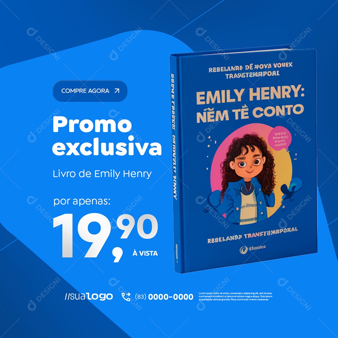 Livraria Promo Exclusiva Livro de Emily Henry Social Media PSD Editável