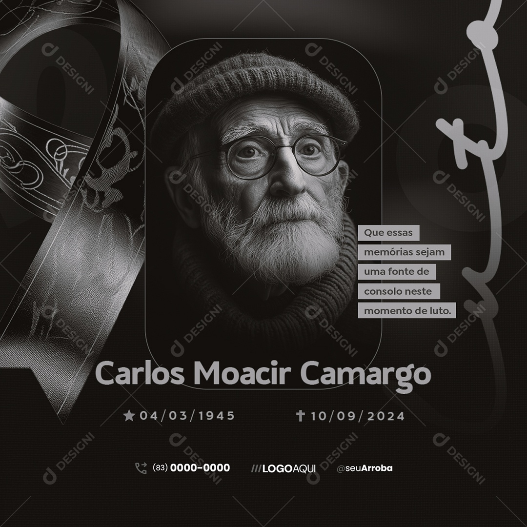 Luto Que Essas Memórias Seja uma Fonte de Consolo Social Media PSD Editável