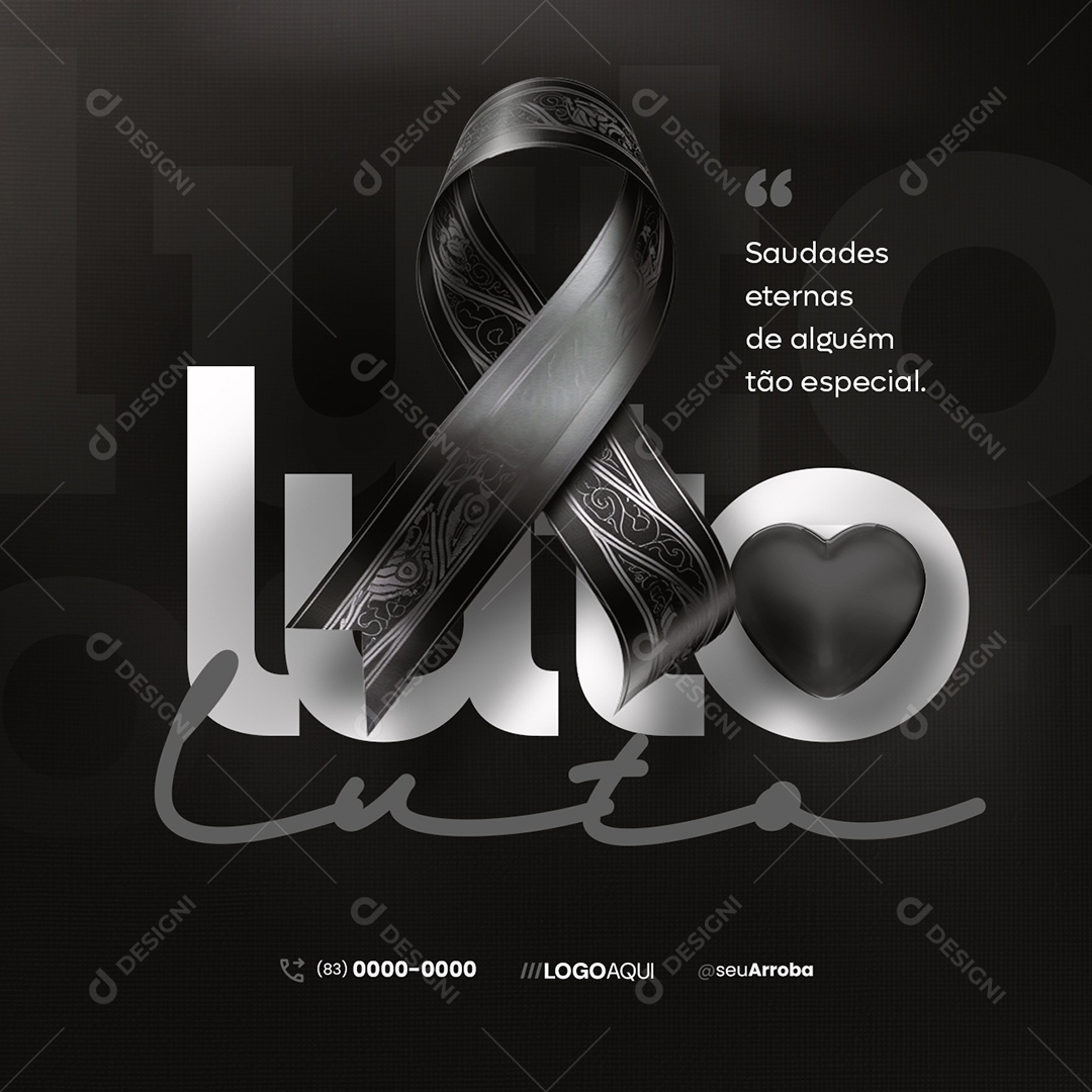 Luto Saudades Eternas de Algúem Tão Especial Social Media PSD Editável