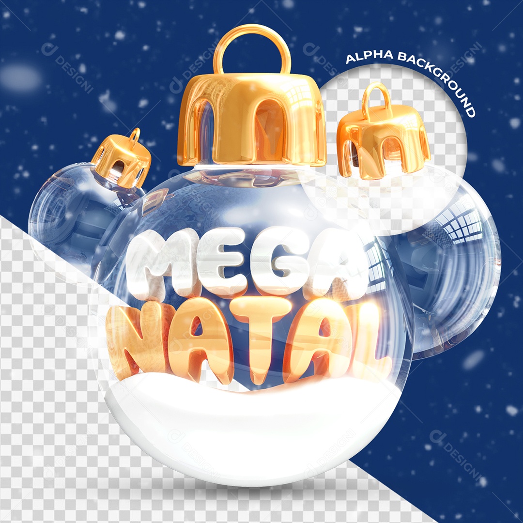 Mega Natal Selo 3D para Composição PSD