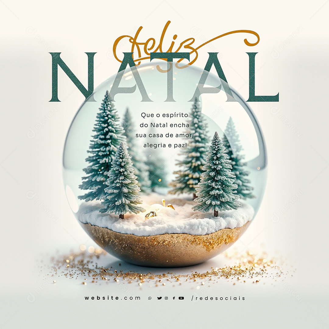 Feliz Natal Que o Espirito de Natal encha a Sua Casa de Amor Social Media PSD Editável