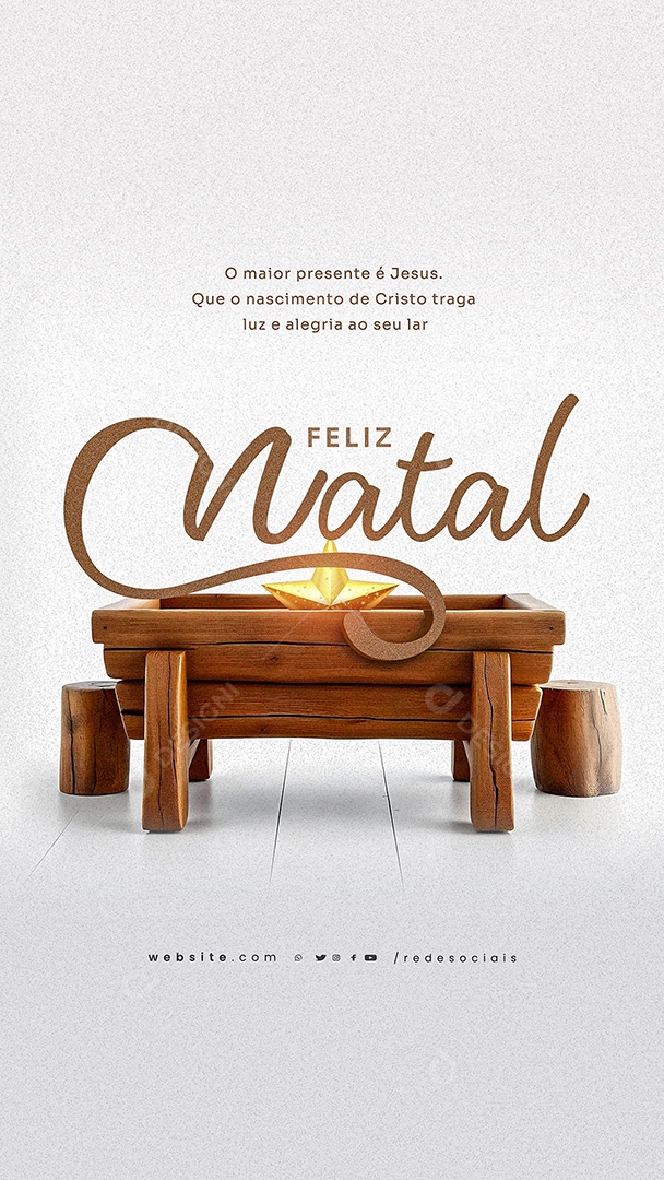 Story Feliz Natal O Maior Presente é Jesus Social Media PSD Editável