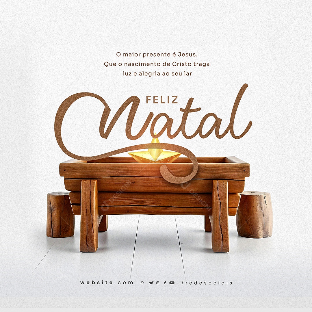 Feliz Natal O Maior Presente é Jesus Social Media PSD Editável