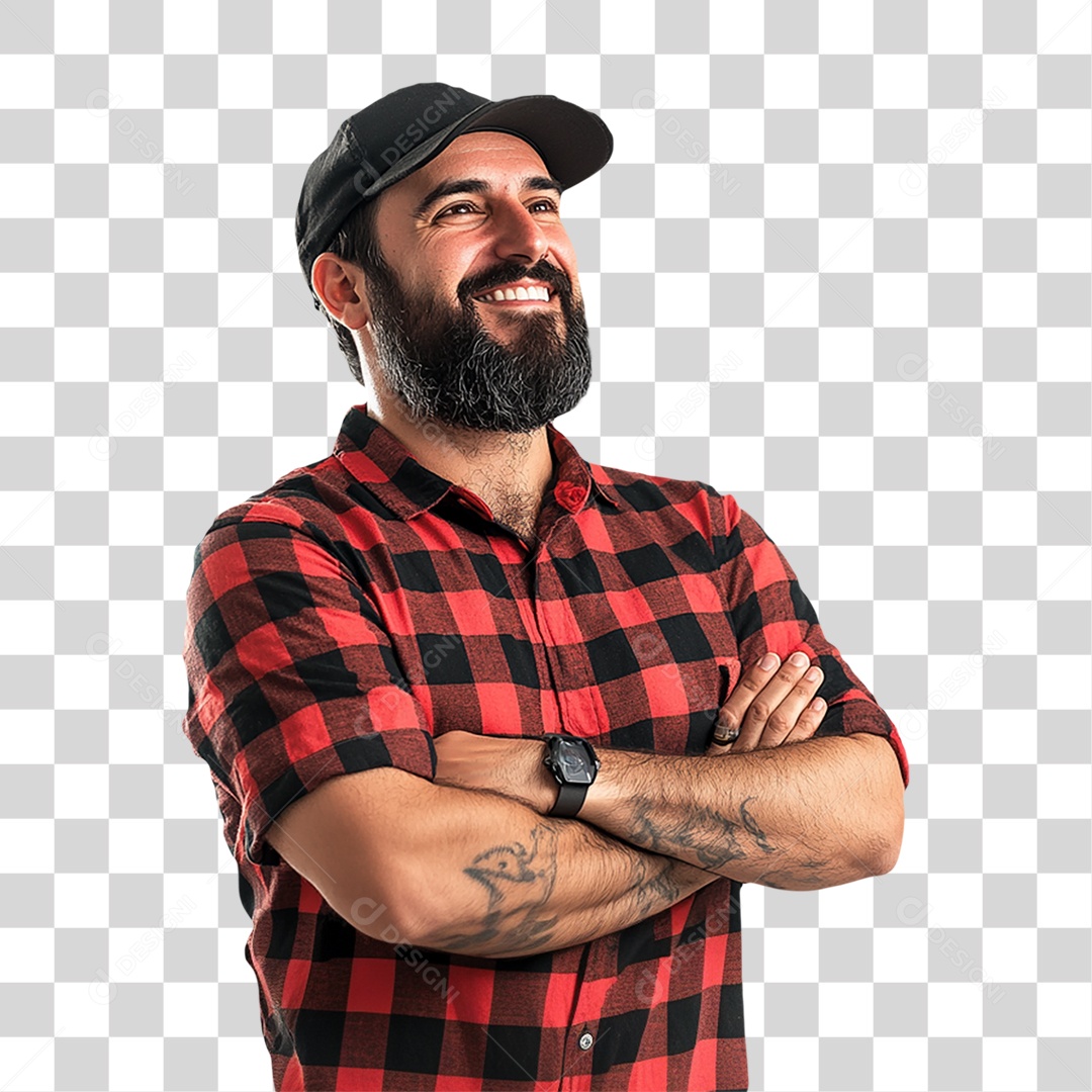 Homem com os Braços Cruzados PNG Transparente