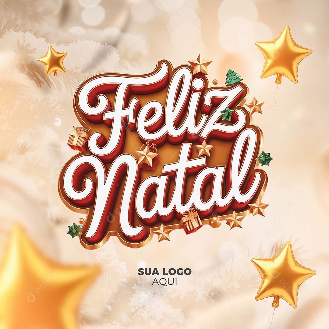 Feliz Natal 25 de Dezembro Social Media PSD Editável