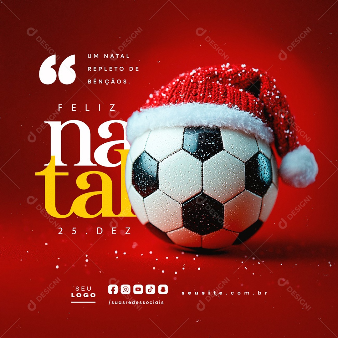 Feliz Natal 25 de Dezembro Clube de Futebol Social Media PSD Editável