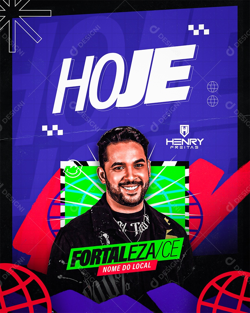 Flyer Próximos Shows Henry Freitas Agenda Social Media PSD Editável