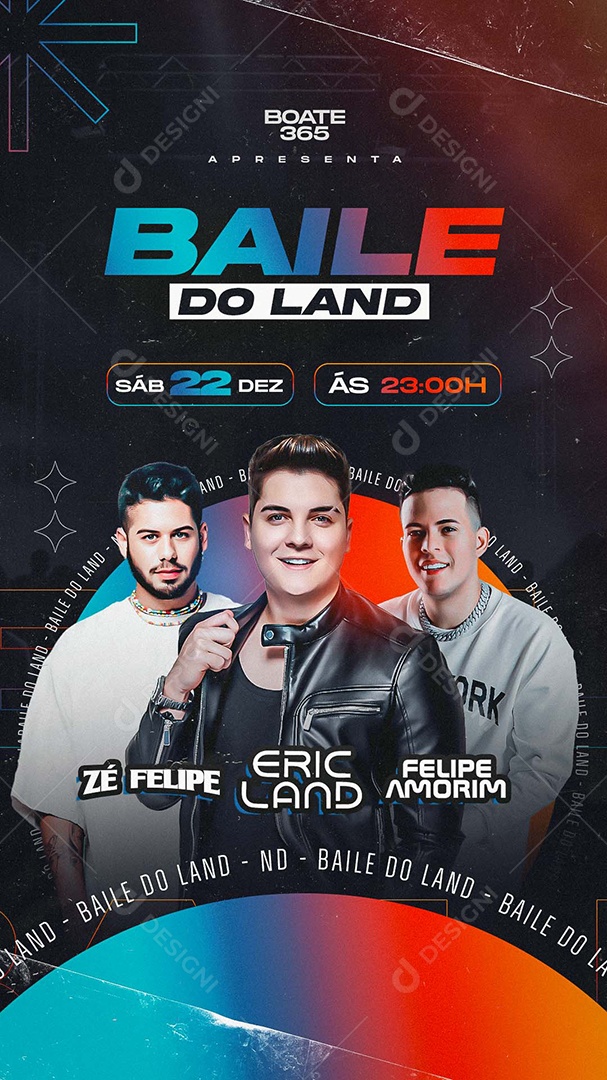 Story Flyer Baile do Land Agenda Social Media PSD Editável