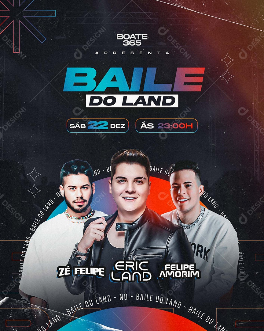 Baile do Land Show Agenda Social Media PSD Editável