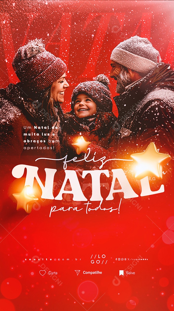 Story Um Feliz Natal 25 de Dezembro Social Media PSD Editável