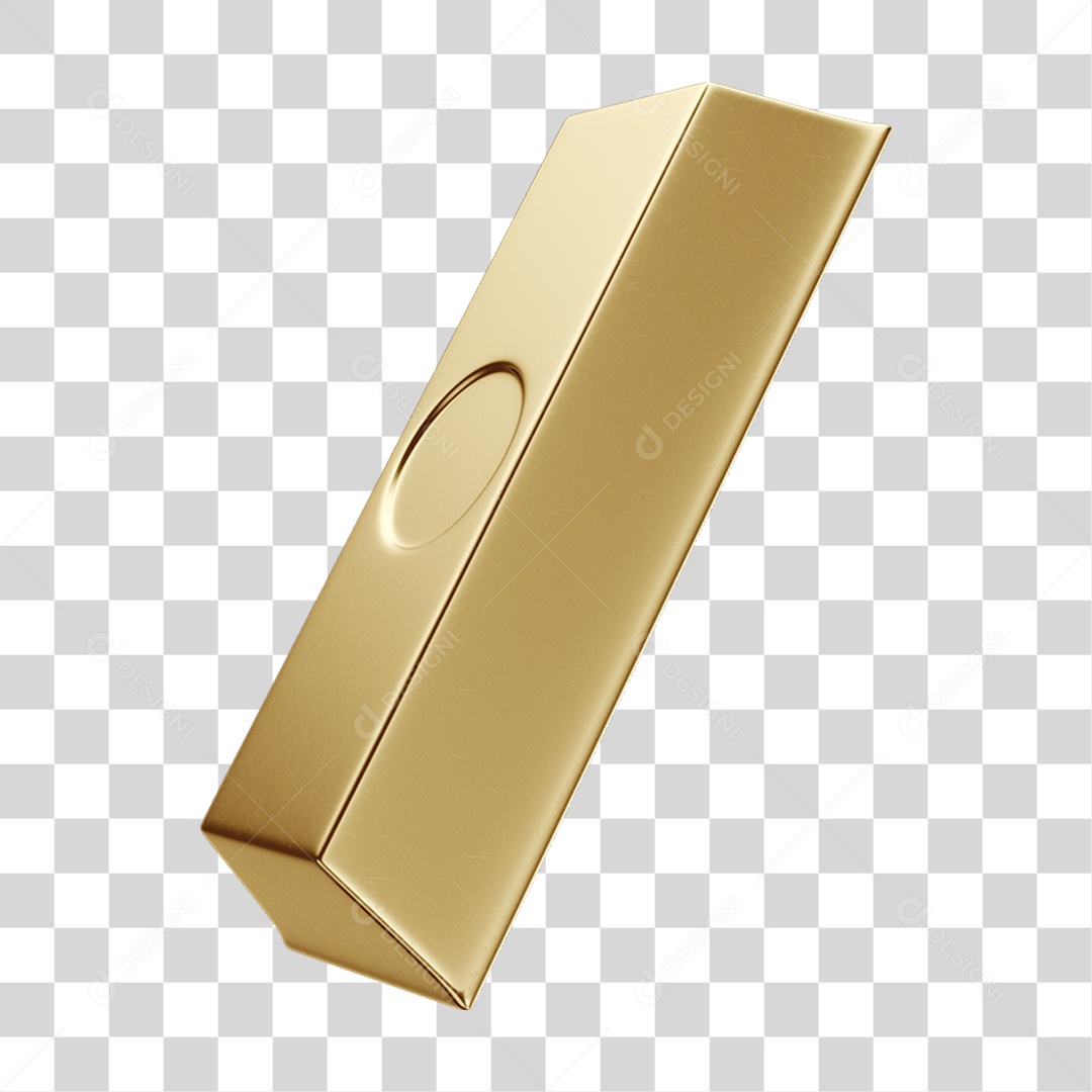 Elemento 3D Barras de Ouro PNG Transparente