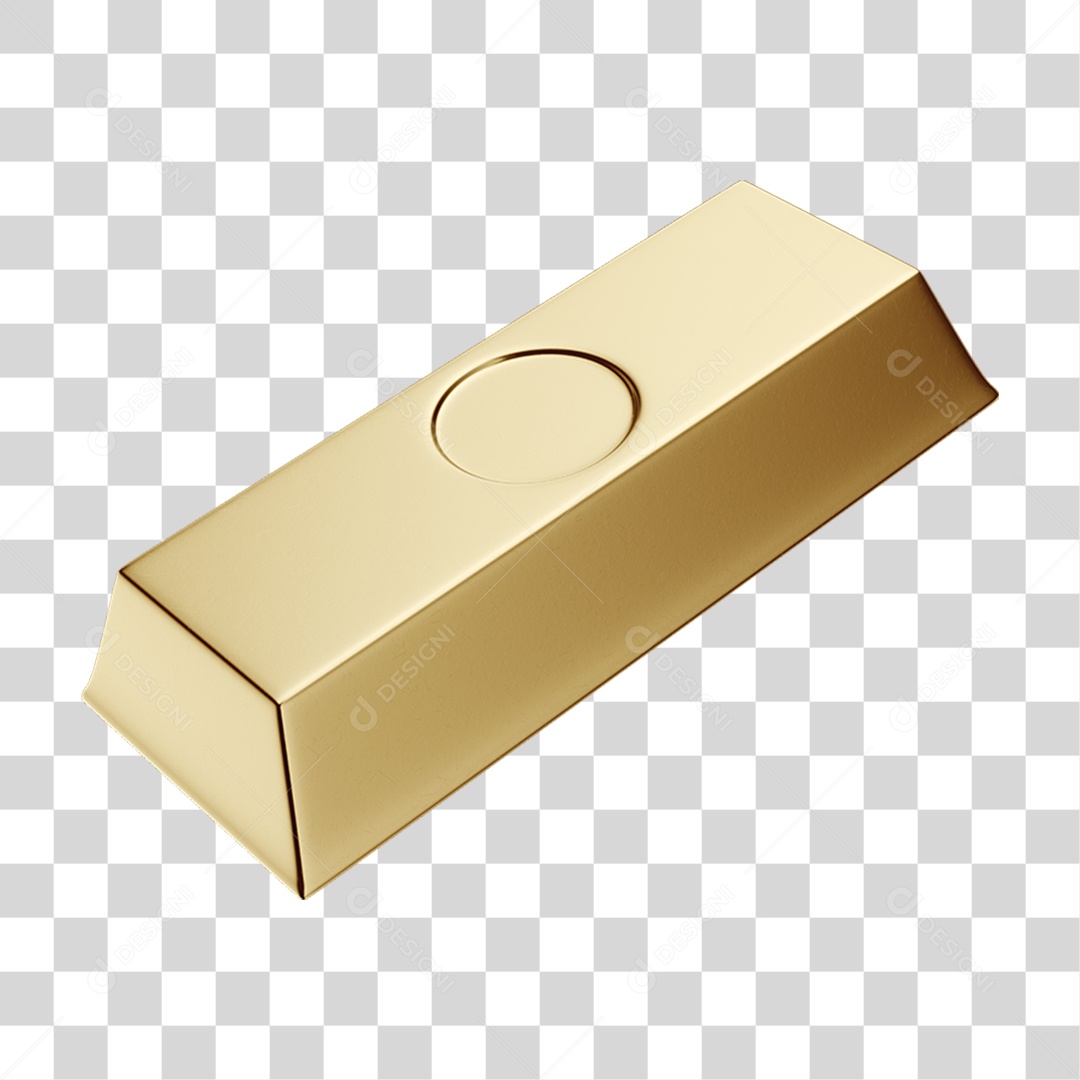 Elemento 3D Barras de Ouro PNG Transparente