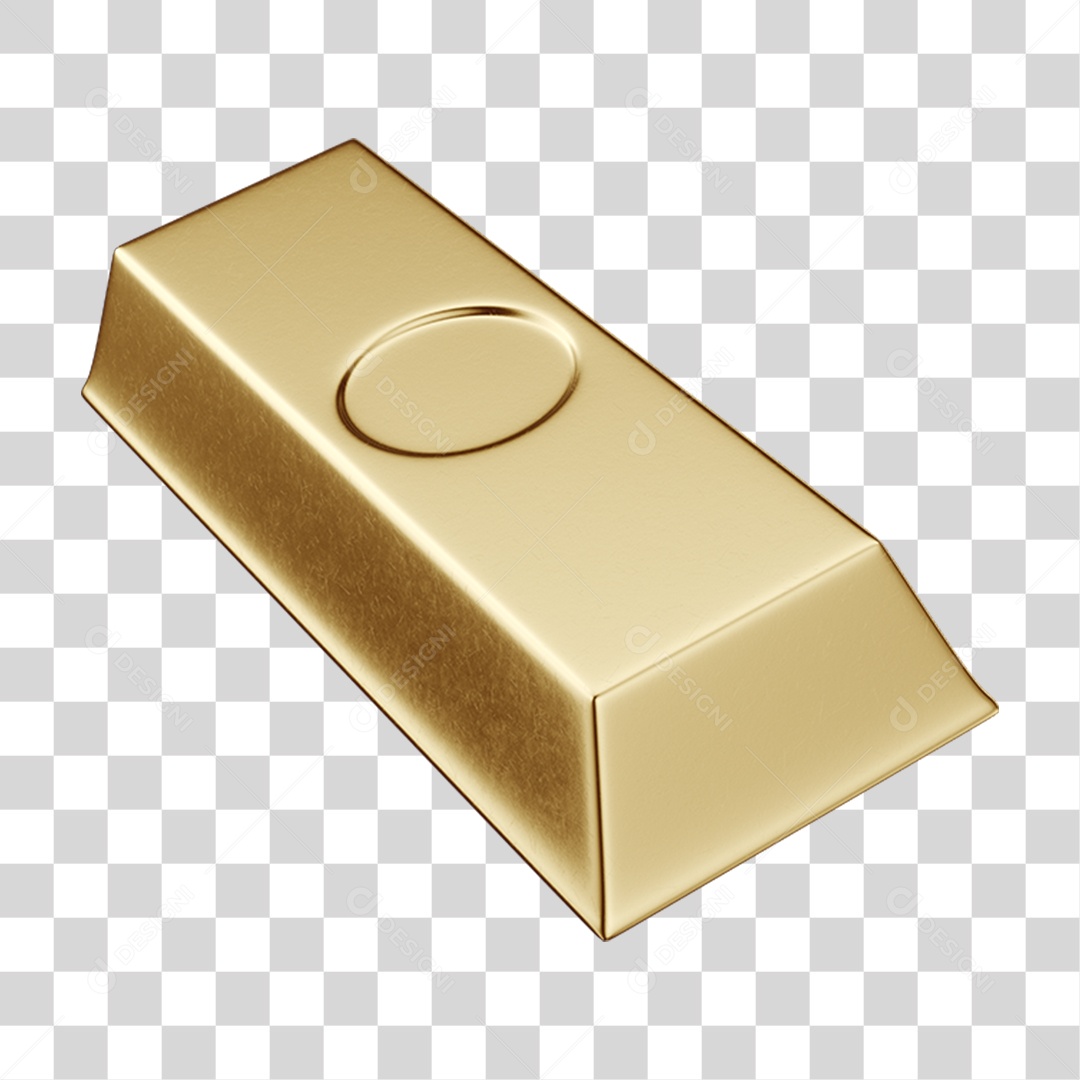 Elemento 3D Barras de Ouro PNG Transparente