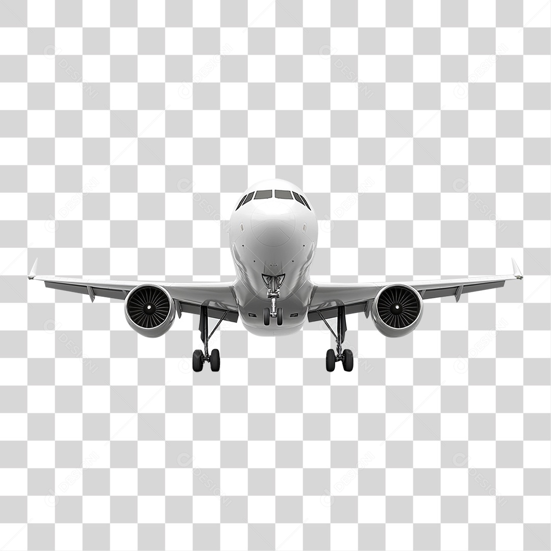 Elemento 3D Avião PNG Transparente