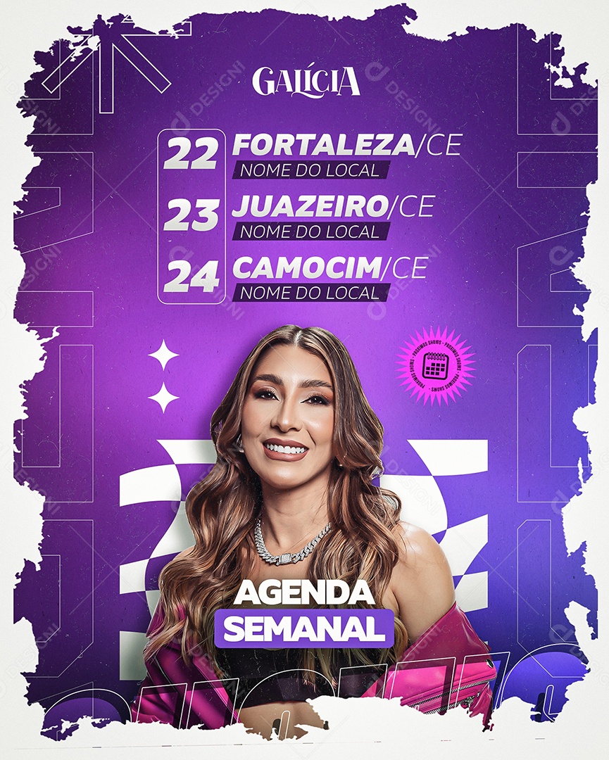 Flyer Próximos Shows Agenda Social Media PSD Editável