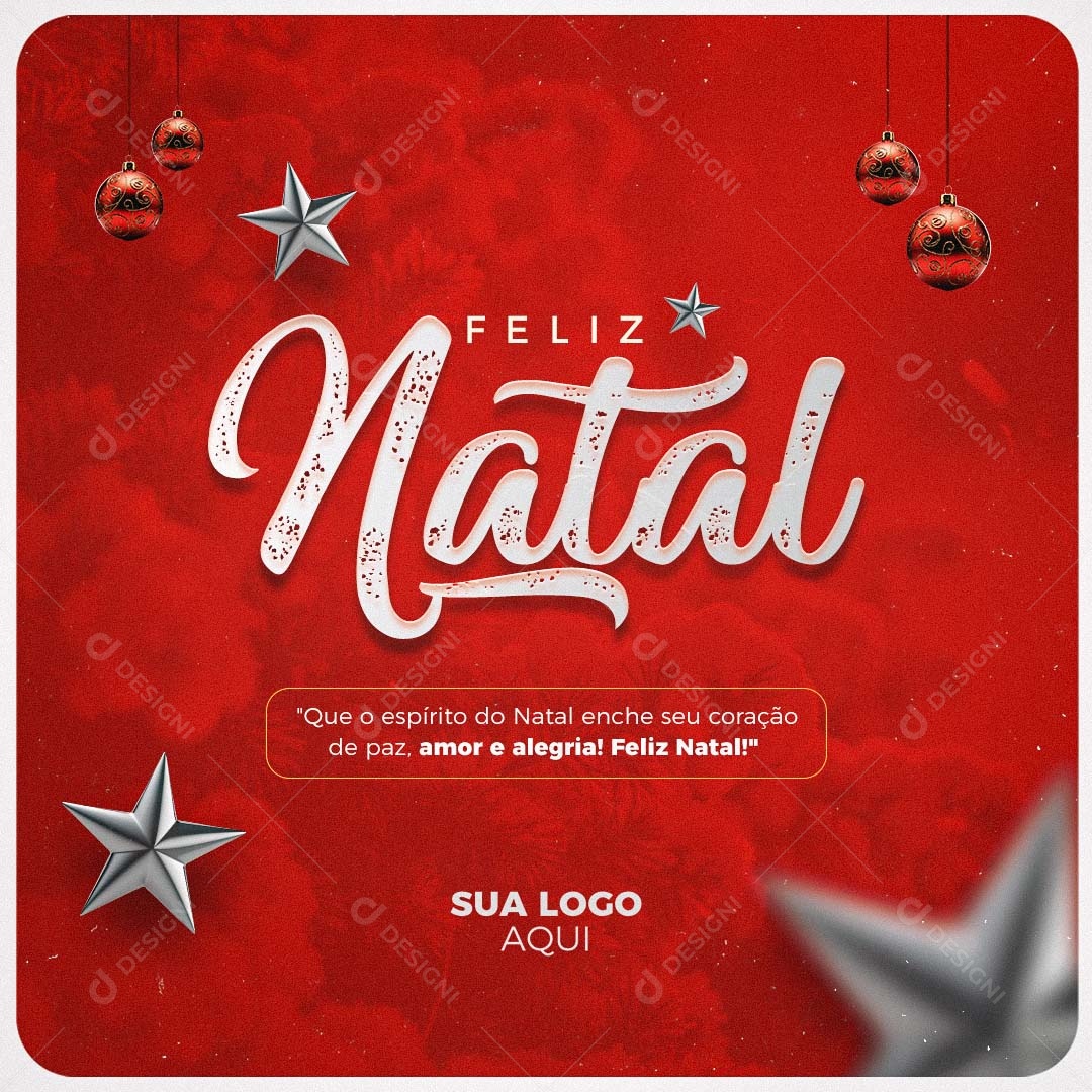 Feliz Natal 25 de Dezembro Social Media PSD Editável
