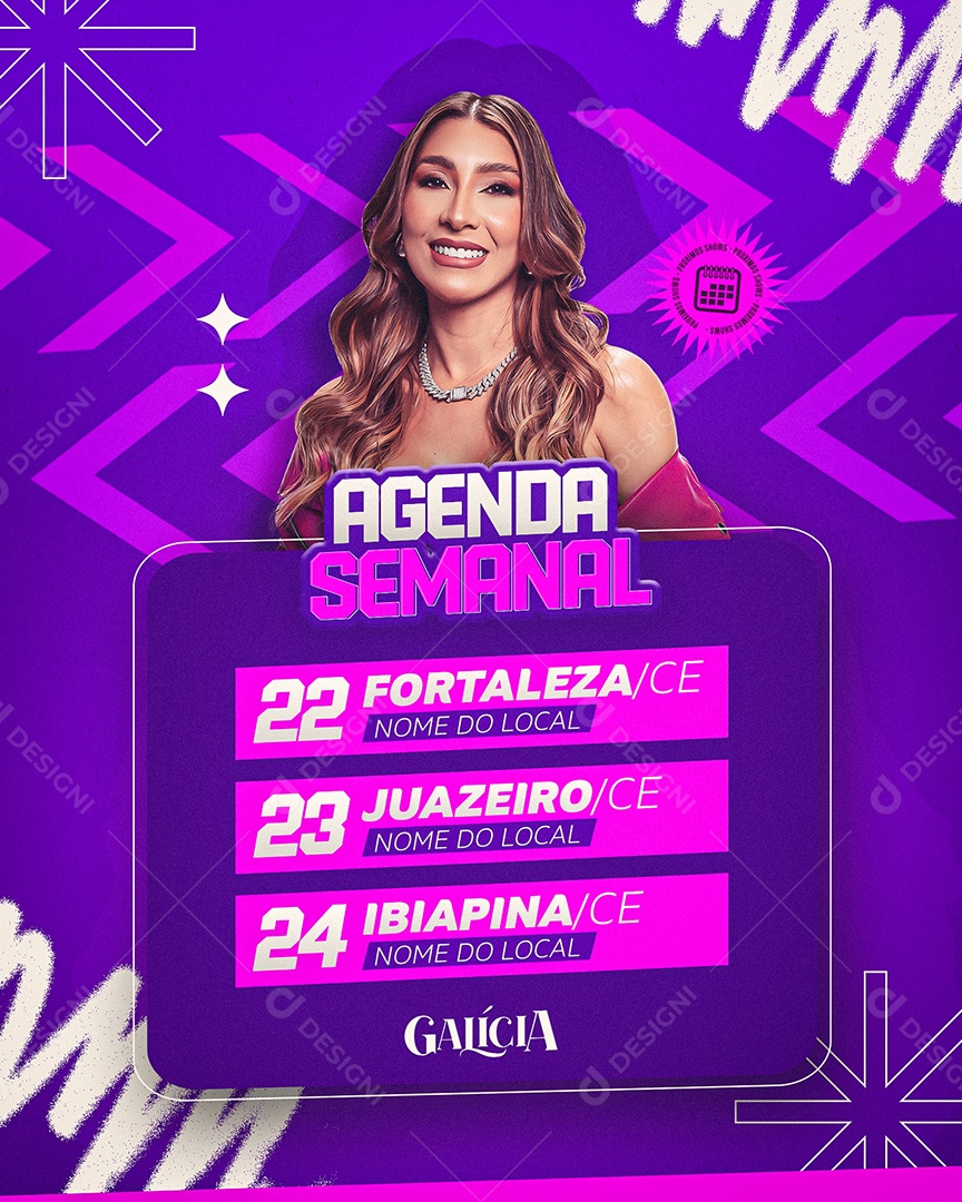 Flyer Próximos Show Galícia Agenda Social Media PSD Editável