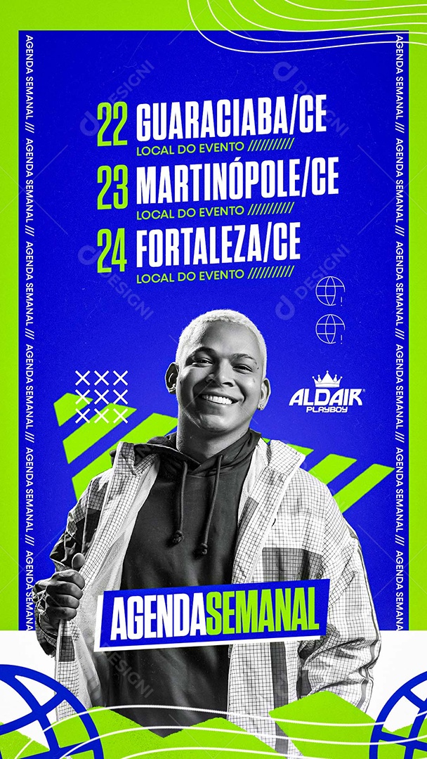 Story Flyer Próximos Shows Aldair Playboy Social Media PSD Editável