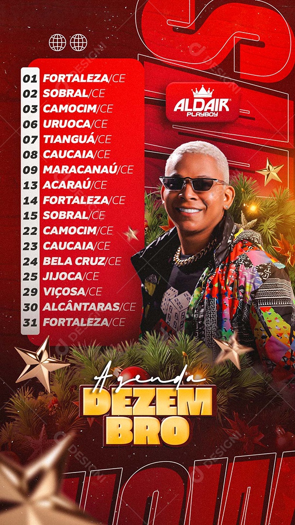 Flyer Próximos Shows Aldair Playboy Social Media PSD Editável